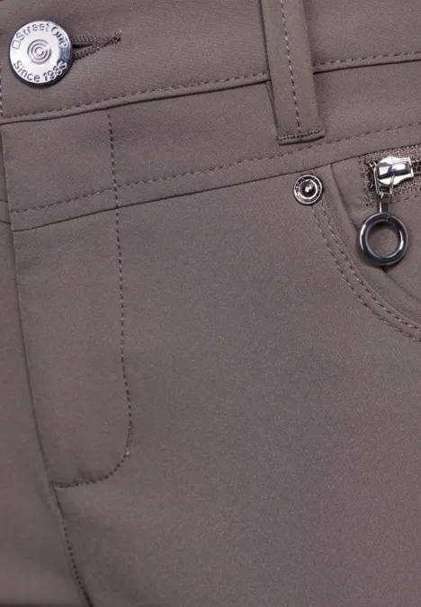 Hose mit Zipper Details bole brown
