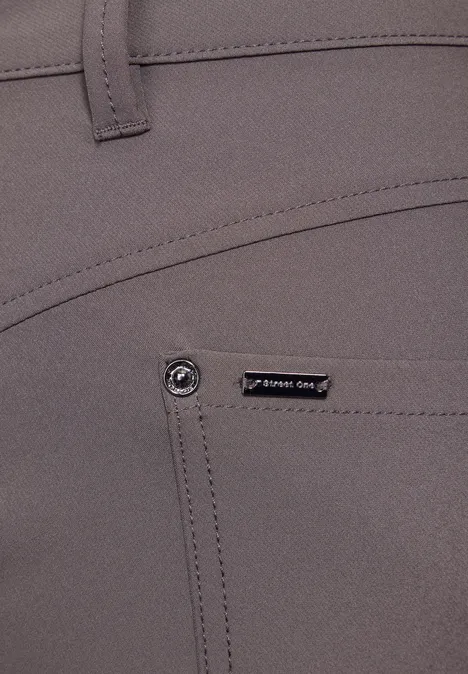 Hose mit Zipper Details bole brown