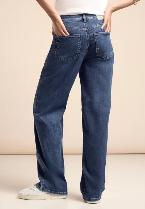 Losse jeans Dark blue washed