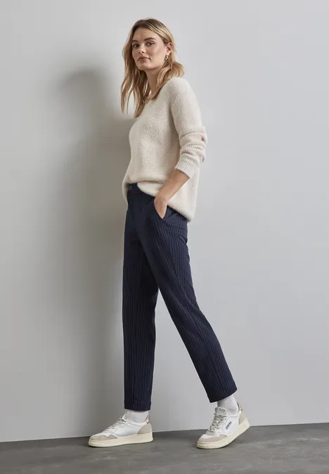 Chino im Nadelstreifen-Look deep blue