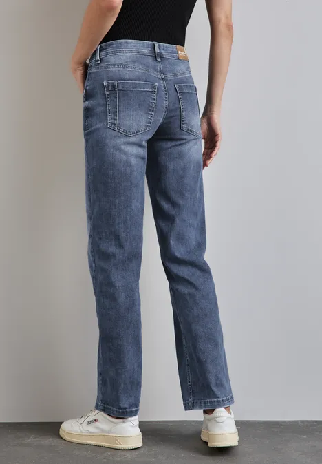 Jeans met wijde pijpen Medium Blue Soft washed
