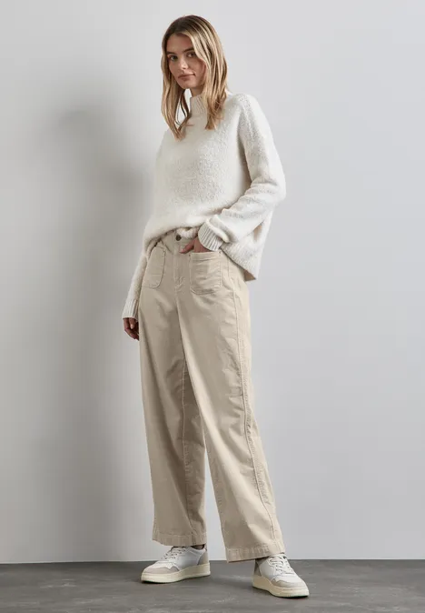 Cordhose im Casual Fit pebble beige