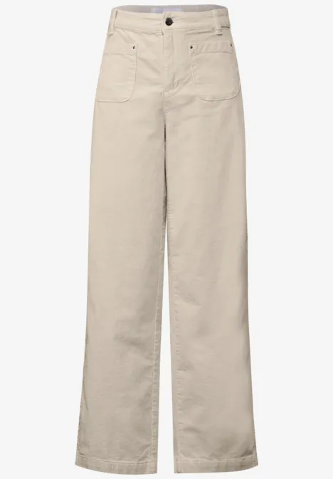 Cordhose im Casual Fit pebble beige