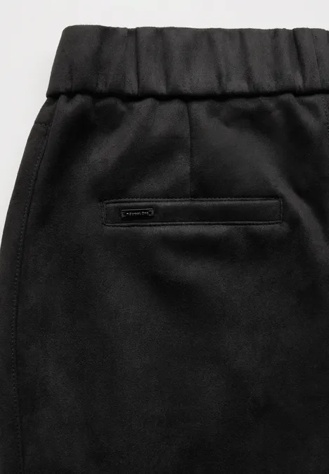 Hose im Velours-Look Black