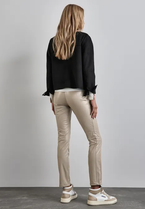 Beschichtete Hose driftwood beige