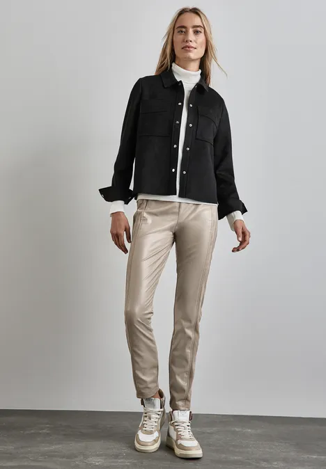 Beschichtete Hose driftwood beige