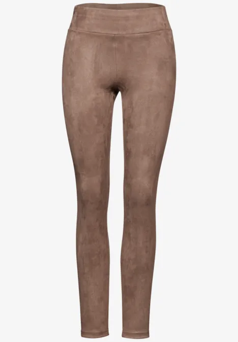 Leggings im Velours-Look dark mocha beige