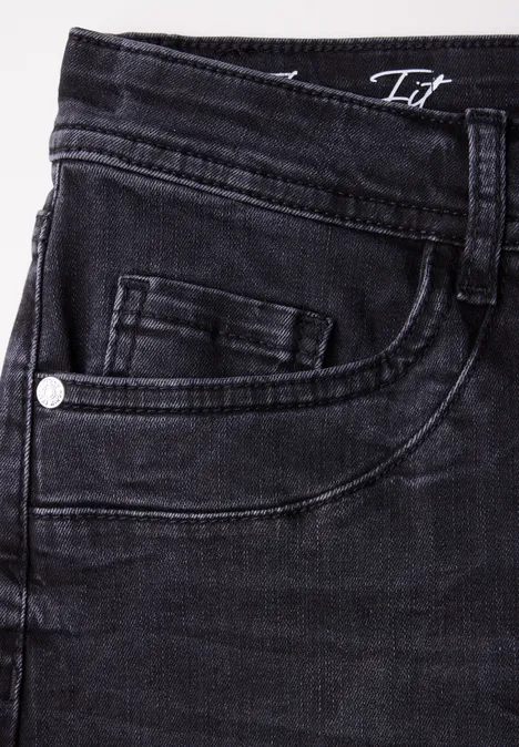 Wide Leg Jeans black net wash