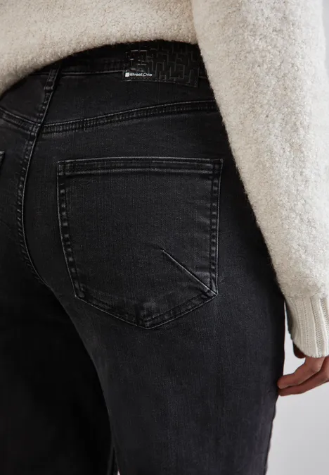 Wide Leg Jeans black net wash