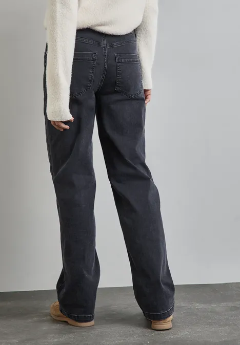 Straight Leg Jeans black net wash