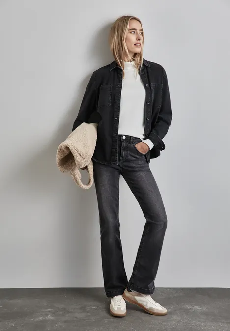 Jeans bootcut black net wash