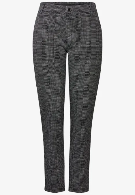Karierte Chino Black