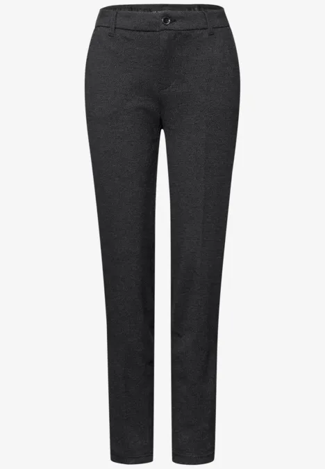 Chino im Melange-Look Black
