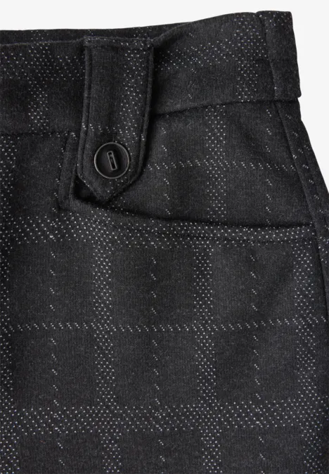 Karierte Straight Leg Hose Black