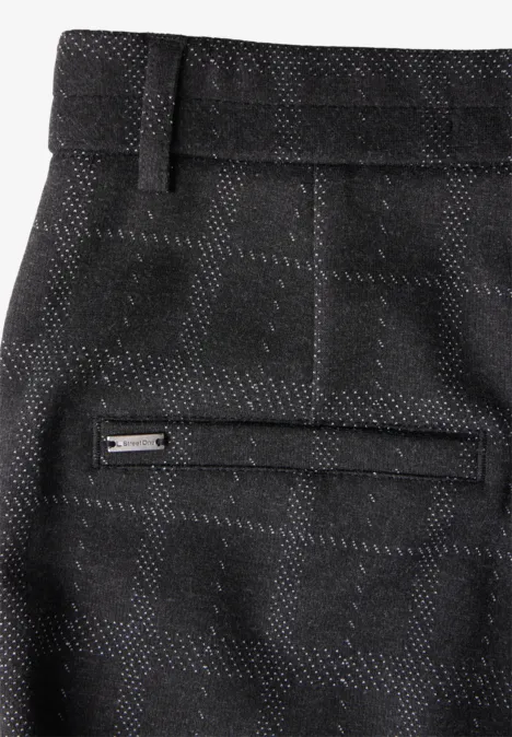 Karierte Straight Leg Hose Black
