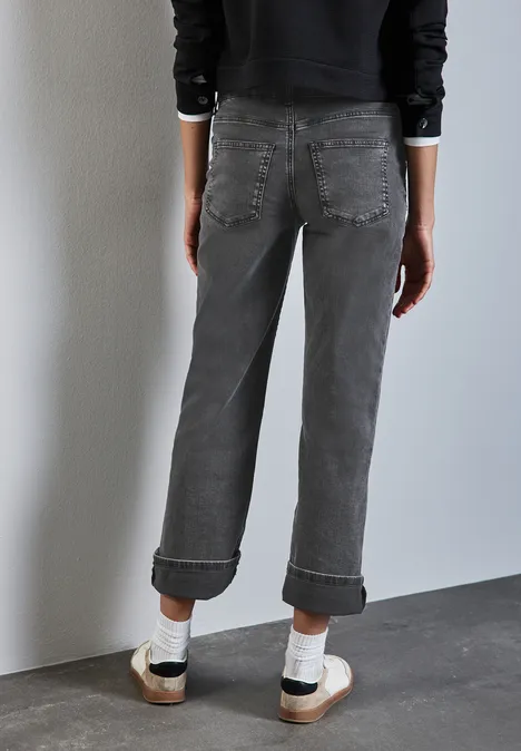 Straight Leg Jeans dark grey washed