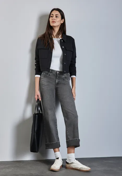 Straight Leg Jeans dark grey washed