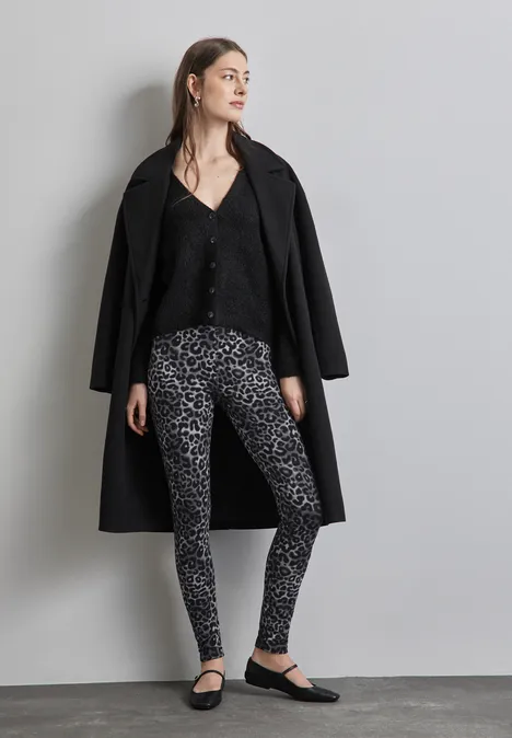 Leggings mit Leo-Print whale tail grey