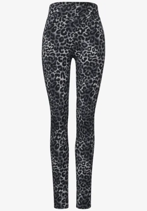 Leggings mit Leo-Print whale tail grey