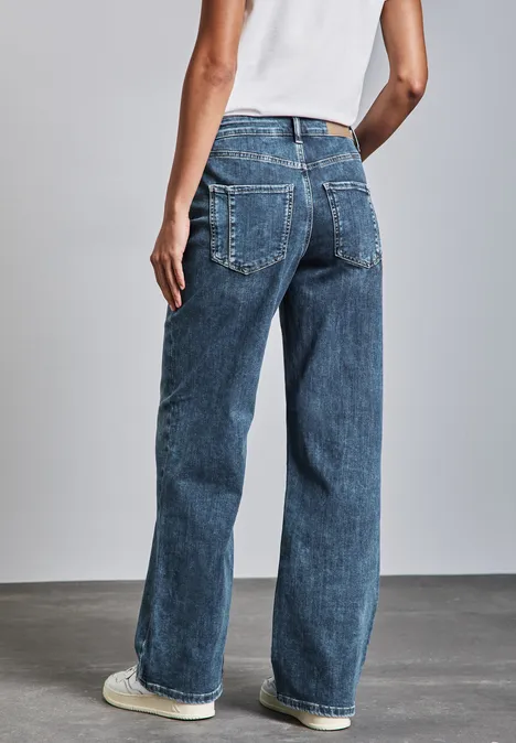 Wide Leg Jeans Mid Blue Random