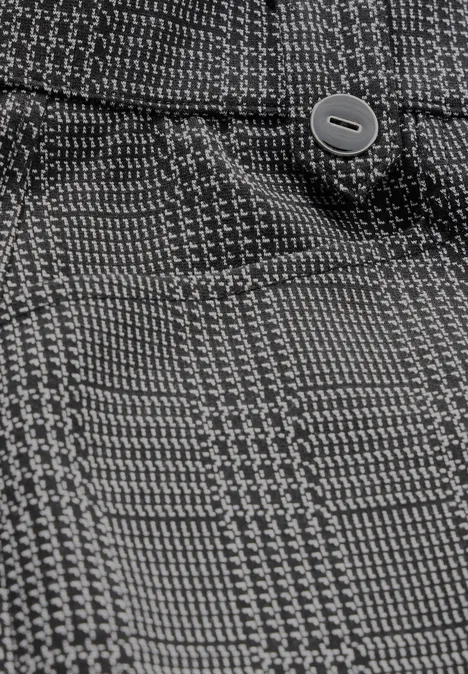 Karierte Straight Leg Hose Black