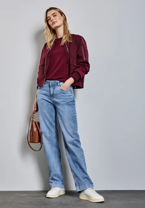 Straight Leg Jeans Light Blue Random