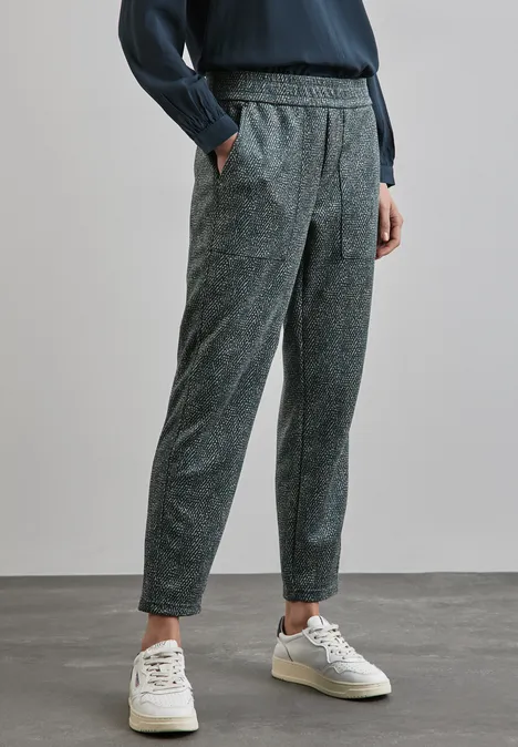 Bedruckte Velours Hose cool vintage green