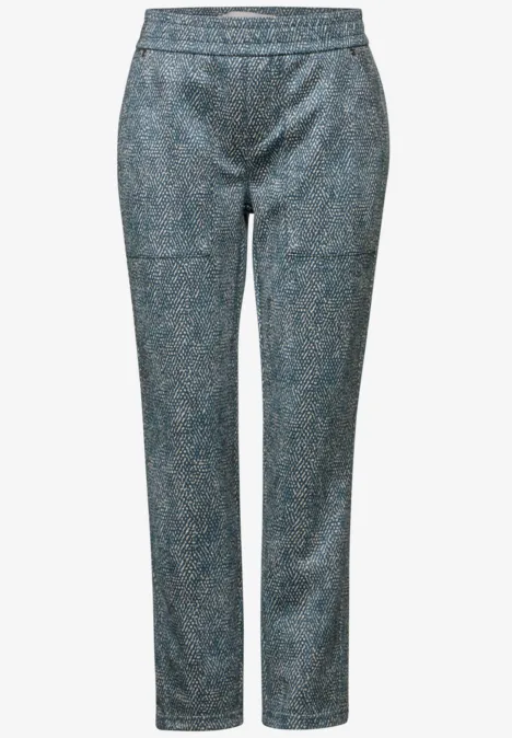 Bedruckte Velours Hose cool vintage green