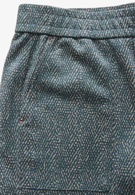 Bedruckte Velours Hose cool vintage green