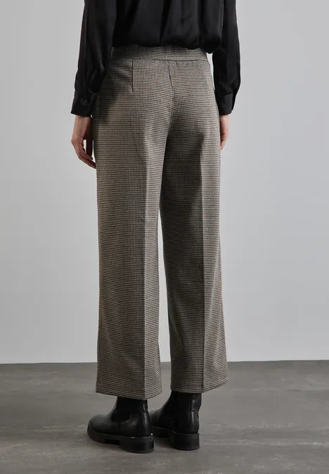 Karierte Wide Leg Hose ashen maple beige