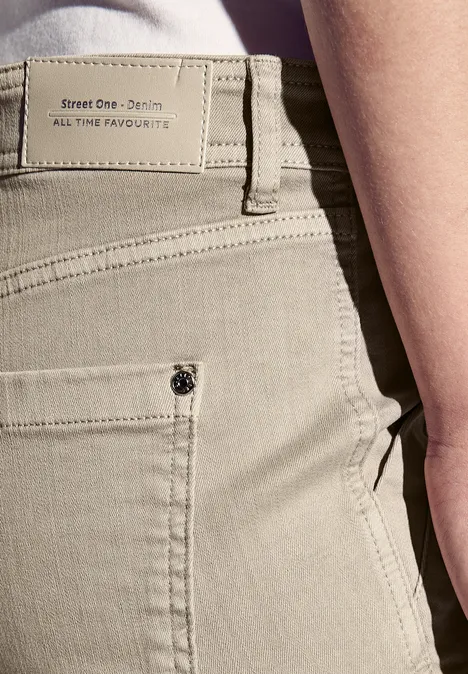 Jeans im Cargo-Look Beige Washed