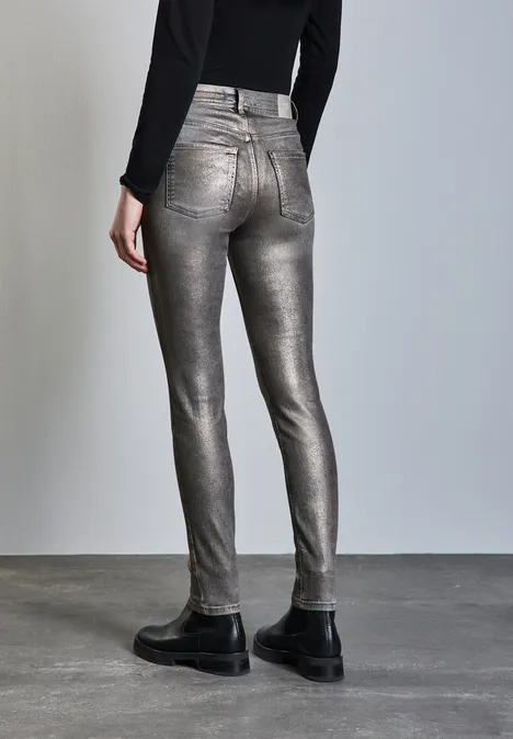 Beschichtete Jeans Grey Metallic coated wash