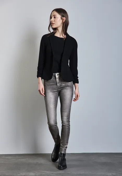 Beschichtete Jeans Grey Metallic coated wash