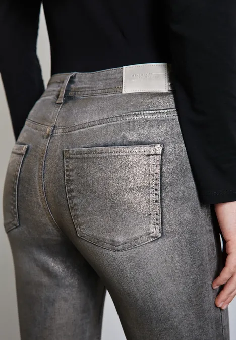 Beschichtete Jeans Grey Metallic coated wash