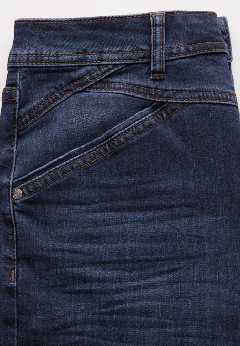 Wide Leg Jeans Dark Blue Soft wash
