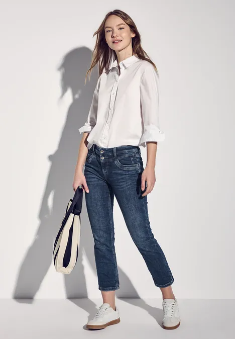 7/8-Jeans im Casual Fit Dark Blue washed
