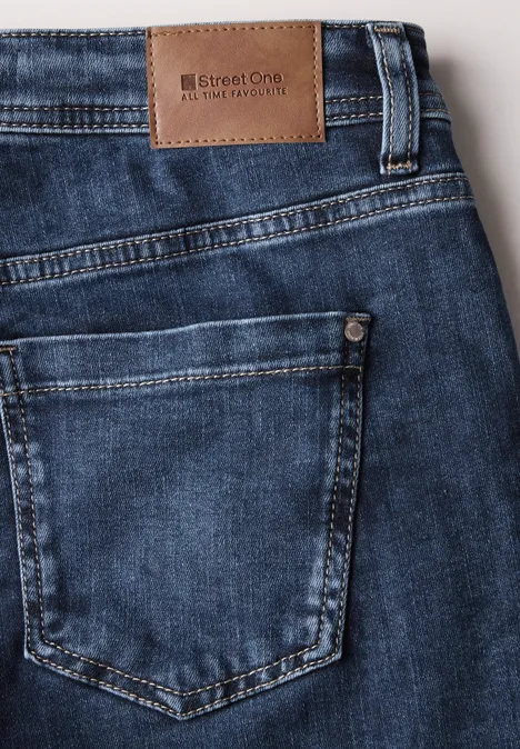 7/8-Jeans im Casual Fit Dark Blue washed