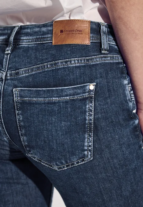 7/8-Jeans im Casual Fit Dark Blue washed