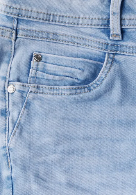 Bermuda Jeans Light Blue Random Washed