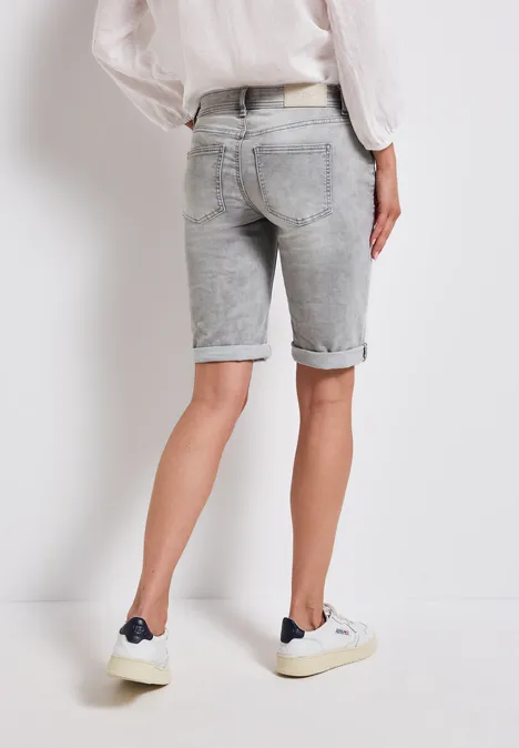 Bermuda Jeans Light Grey Random Washed
