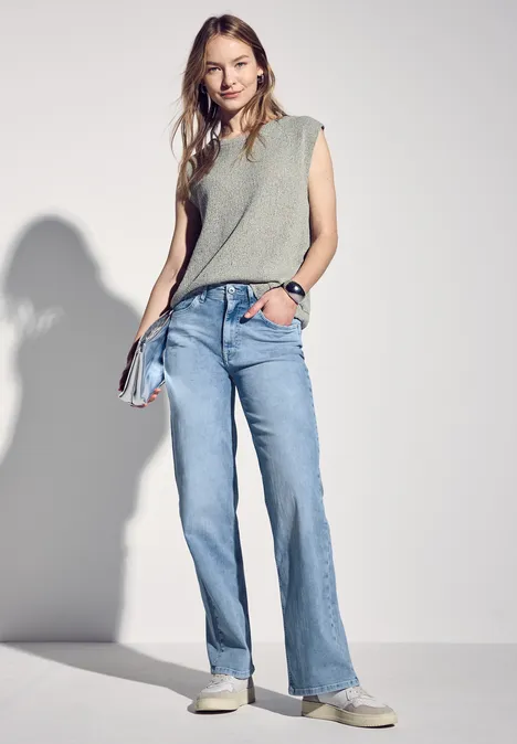 Wide Leg Jeans Super Bleach washed
