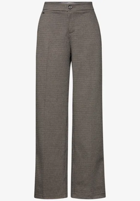 Karierte Wide Leg Hose ashen maple beige