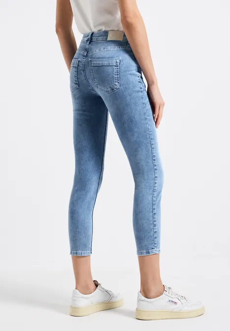 Jeans 7/8 en Slim Fit Light blue washed