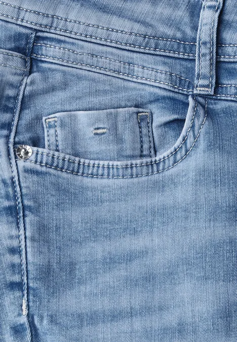 Jeans 7/8 en Slim Fit Light blue washed