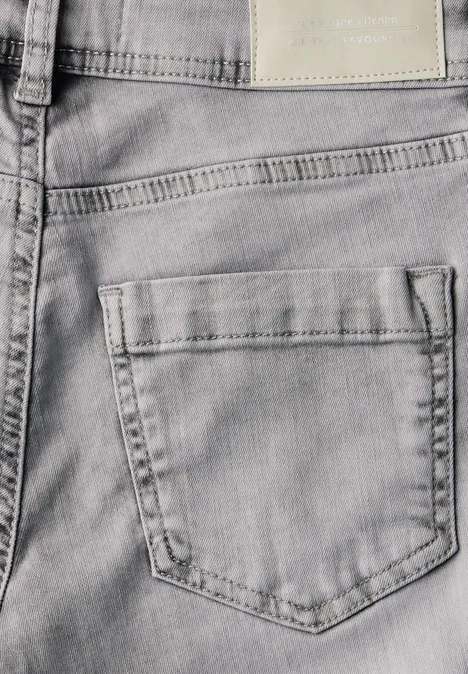 Jeans 7/8 en Slim Fit Light Grey Random Washed