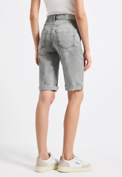 Bermuda Jeans Light Grey Random Washed
