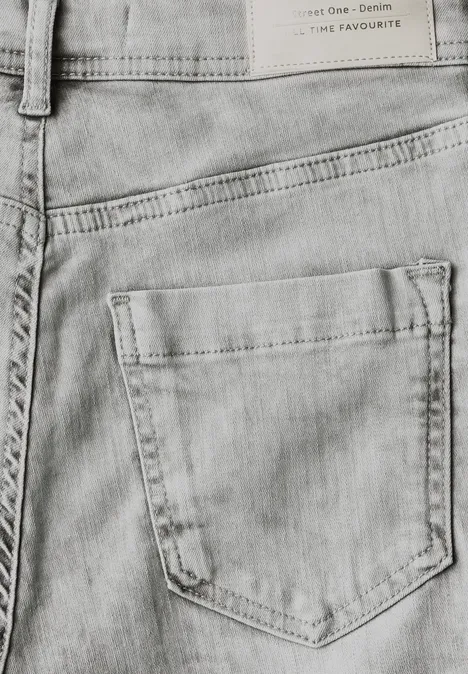 Bermuda Jeans Light Grey Random Washed