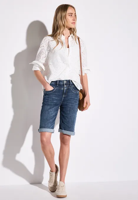 Bermuda Jeans Dark Blue washed
