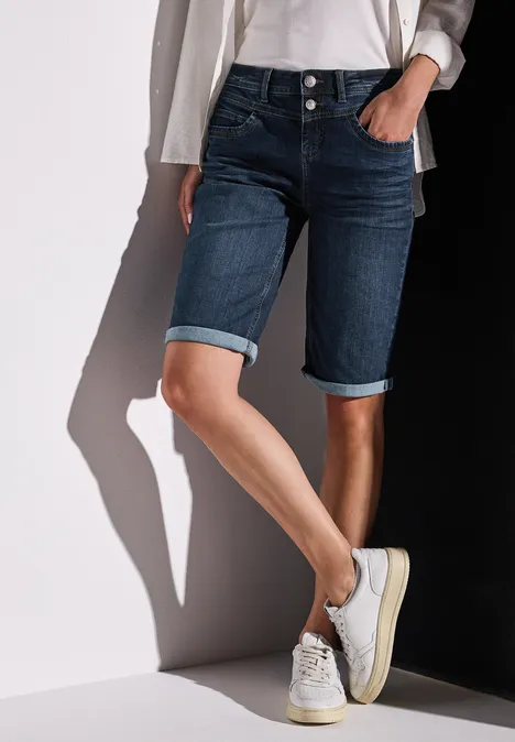 Bermuda Jeans dark indigo washed