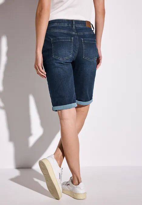 Bermuda Jeans dark indigo washed